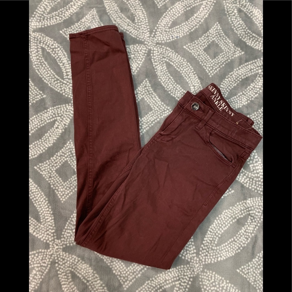 Madewell‎ skinny skinny ankle burgundy pants